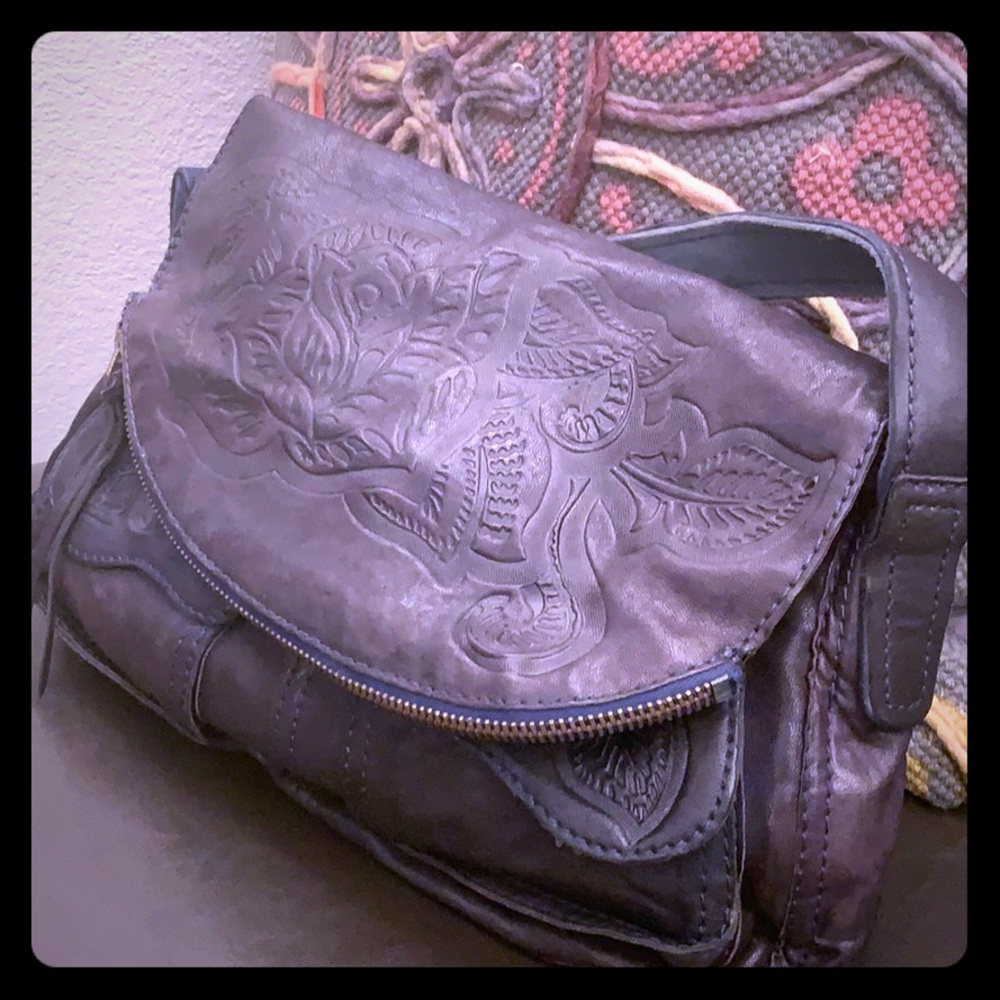 Lucky Brand Navy Blue Italian leather purse